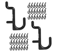 HIAKDOFT 100pcs Black Plastic J Hooks for Pegboard Tool Board Accessories Heavy Duty Garage Storage Hooks with Space Efficient Design for Hanging Tools and Organizing Wall Storage