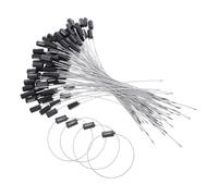 HIAKDOFT 100pcs Black Steel Wire Pull-tie Security Seals Numbered Tamper-evident Cable Locks for Truck Trailers Cargo Containers Self-Locking Anti-Theft Shipping Tags