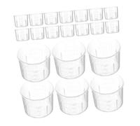 HIAKDOFT 100pcs Clear Plastic Measuring Beakers Graduated Cups with Precise Scale for Lab Cooking Baking Multipurpose Use
