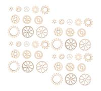 HIAKDOFT 100Pcs DIY Gear Wooden Chips for Smooth Polished Gear Wood Slices for Creative Crafts and Educational Lightweight Material for Coloring and Drawing Projects