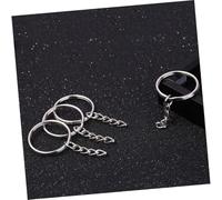 HIAKDOFT 100pcs Key Ring DIY Holder Key Chain Keychain Ring Keychains Round Metal Silver