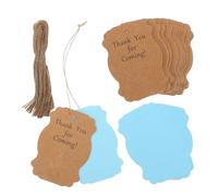 HIAKDOFT 100pcs Kraft Paper Shower Tags with Jute Twine Feet Design Thank You Labels for Bridal Shower Party Favors Hanging Paper Tags for Gender Reveal and Celebration Decorations