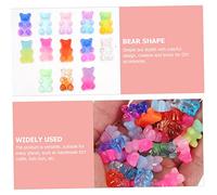 HIAKDOFT 100pcs Mixed Color Resin Bear Phone Case Charms DIY Craft Ornaments Cute Transparent Accessories for Creative Jewelry Making and Phone Decoration