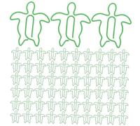 HIAKDOFT 100pcs Sea Turtle Paper Clips Strong Metal File Fasteners Cute Ocean Inspired Book Clip Page Holders for Office School Home Document Organization