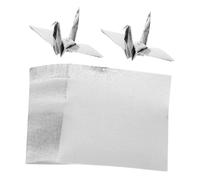HIAKDOFT 100pcs Square Pearlescent Origami Paper for DIY Crafts Decorative Folding Paper with Shiny Silver Finish for Handmade and Party Decorations