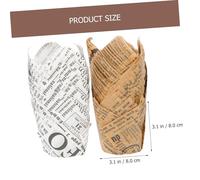 HIAKDOFT 100Pcs Tulip Muffin Liners Baking Cups Greaseproof Paper Wrappers for Cupcakes Muffins Small Cakes High Temperature Resistant Suitable for Bakery Coffee Shop Home Kitchen