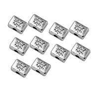 HIAKDOFT 10pcs Alloy Mahjong Pendant Charms Vintage Silver Connectors for DIY Jewelry Making Craft Accessories for Bracelets Necklaces Earrings