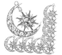 HIAKDOFT 10Pcs Alloy Sun and Moon Charms Bulk for Necklace and Bracelet DIY Jewelry Making Vintage Style Pendant Pendants with Celestial Design Durable and Easy to Use Accessories