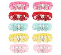 HIAKDOFT 10pcs Colorful Pet Hair Clips Snap Pin Dog Bows for Grooming and Parties Soft Polyester Plastic Flexible Mini Hair Holders for Puppies and Cats to Control Stray and Enhance Comfort