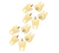 HIAKDOFT 10pcs Decorative Teeth Charms Pendants Diy Resin Mini Teeth Jewelry Accessories for Crafts and Keychains Small Fake Ornaments for Jewelry Making and Phone Case Decoration