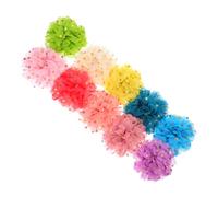 HIAKDOFT 10pcs Dog Collar Flower Charms with Dots Lightweight Breathable Pet Accessory for Small Dogs and Cats Comfortable Fit for Daily Walks Parties and Special Occasions