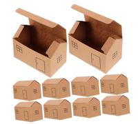 HIAKDOFT 10PCS House Shape Packaging Boxes for Wedding Bridal Shower Party Favor Treat Holders Compact Paper Candy Boxes for Birthday Anniversary Holiday Celebrations