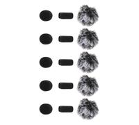 HIAKDOFT 10PCS Lavalier Microphone Wind Muff Windproof Sponge and Furry Windscreen Covers with Clips for Outdoor Interviews Podcasting Vlogging Wireless Mic Protection