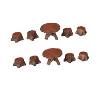 HIAKDOFT 10pcs Miniature Garden Table and Chairs Set Resin Fairy Garden Accessories Micro Landscape Decorations for Dollhouse Outdoor Sculptures