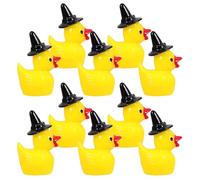 HIAKDOFT 10Pcs Miniature Wizard Hat Duck Figurines Set, Tiny Plastic Ducks with Micro Landscape Design, Decorative Collectible Statues for Garden, Porch, Patio, and Home Décor