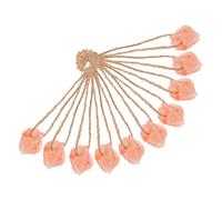 HIAKDOFT 10pcs Natural Pink Salt Lick Blocks with Ropes for Deer Cattle Alpacas Rabbits Mineral Rich Outdoor Salt Bricks Supporting Livestock Health and Growth