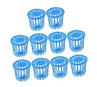HIAKDOFT 10Pcs Parrot Fruit Vegetable Feeding Basket Plastic Foraging Hanging Feeder Cage Accessory for Pet Birds Cockatiels Conures Budgies