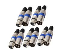HIAKDOFT 10pcs Pin Xlr Male to Female Microphone Connector Adapter Durable Audio Line Coupler for Stable Signal Transmission Compact and Portable for Professional Stage and Conference Use