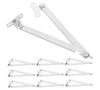 HIAKDOFT 10pcs Stainless Steel Lid Stay Hinges Folding Support Rods Adjustable Stable Lid Hinges for Furniture Wardrobe Cabinet Cupboard Wooden Display Boxes