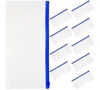 HIAKDOFT 10pcs Transparent Pencil Pouches Large-Capacity Portable Pencil Cases with Zipper for School Stationery Storage Reusable Clear Pen Bags for Students and Artists