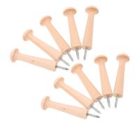 HIAKDOFT 10pcs Wooden Peg Hanger Shaker Style Wall Mounted Hooks Rustic Unfinished Wood with Screw in Design Multi Purpose Organizer for Keys Bags Coats Towels Easy Install for Kitchen