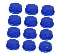 HIAKDOFT 12pcs Blue Plastic Pail Lids with Gasket Leakproof Screw Seal Covers for Buckets Airtight Sealing Caps for Industrial Laboratory and Food Storage Containers