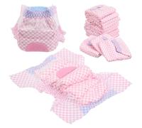 HIAKDOFT 12Pcs Disposable Puppy Diapers with Tail Hole Super Absorbent Female Dog Sanitary Briefs Soft Comfortable Fiber for Leak Protection and Easy Wear