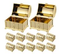 HIAKDOFT 12pcs Pirate Candy Box Vintage Pirate Treasure Boxes Treasure Chest Decoration Chest Party Favor Christmas Halloween Party Favors Golden Pp