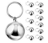 HIAKDOFT 12pcs Silver Pet Collar Bells for Small Dogs Cats Puppy Lightweight Comfortable Puppy Bell Charms for Safety Tracking Training and Decorative Crafting