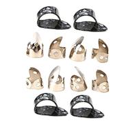 HIAKDOFT 12pcs Stainless Steel Finger Picks Set for Guitar and Banjo, Includes 8 Finger Plectrums and 4 Celluloid Thumb Picks, Practical Guitar Accessories for String Instrument Playing and Practice