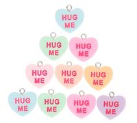 HIAKDOFT 14Pcs Heart Jewelry Charms Resin Valentine Pendants for DIY Necklace Bracelet Keychain Making Skin Friendly Craft Accessories for Wedding Bridal Shower and Engagement Gifts