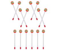 HIAKDOFT 14pcs Rainbow Colorful Drum Sticks for Lollipop Shaped Percussion Mallets with EVA Handles Musical Drumsticks for Early Learning Hand-eye Coordination Enhancer