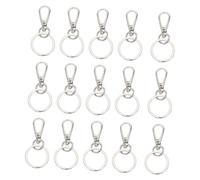 HIAKDOFT 15 Pcs Zinc Alloy Key Chain Buckles Flat Edged Key Ring Clips Practical Keychain Accessories for Secure Storage and DIY Craft Projects