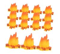 HIAKDOFT 15pcs Campfire Dollhouse Accessories Imitation Fire Prop Micro Landscape Decorations for Tiny House Photo Props Creative Resin Bonfire Model