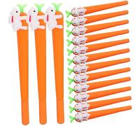 HIAKDOFT 15pcs Cartoon Gel Ink Pens Cute Rabbit Carrot Shape Smooth Writing Student Note Taking Pens Comfortable Grip Bright Easter Colors for School and Office Supplies