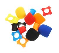 HIAKDOFT 15pcs Microphone Accessory Kit Mixed Color Windshield Sponge Covers, Anti-roll and Protective Rings, Compatible Mic Bottom Covers for Studio and Stage Use