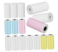 HIAKDOFT 16 Rolls Thermal Printer Label Paper Multi-Color Mini Pocket Sticker Paper for Clear Fade-Resistant Printing Adhesive for Photos Memos and Labels
