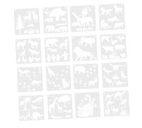 HIAKDOFT 16 Sheets Animal and Dinosaur Painting Stencils for Reusable Craft Templates for Spraying Drawing Coloring and DIY Art Projects Safe Smooth Edges for Boys