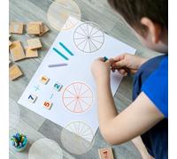 HIAKDOFT 16 Sheets Colored Fraction Math for Learning Aid for Elementary Fraction Education Enhances Brain Development and Coordination Skills