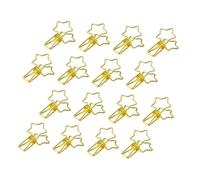 HIAKDOFT 16pcs Metal Five-Pointed Star Photo Clips High Elasticity File Organizing Clamps for Office School and Home Use Lightweight Bill Organizer