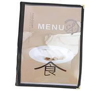 HIAKDOFT 1Pc Transparent PVC Menu Cover Binder Looseleaf Restaurant Menu Folder for Personal Planner Elegant and Flexible Design for Easy Recipe Storage View for Guests
