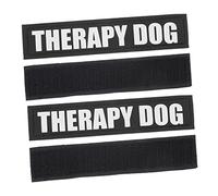 HIAKDOFT 2 Pairs Reflective Dog Harness Patches PU Pet Vest Stickers Removable Interchangeable Therapy Dog S for Outdoor Safety and Training