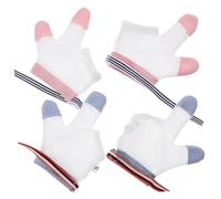 HIAKDOFT 2 Pairs Thumb Stop Gloves Breathable Biting Finger Guards for Boy Girl with Soft Fabric Blue and Pink Comfortable Hand Mittens for Nail Biting Prevention