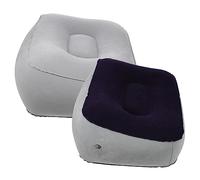 HIAKDOFT 2 Pcs Inflatable Foot Rest Pillow with Flocking PVC Fabric Comfortable Travel Foot Stool for Airplane Train Car Leg Elevation Cushion to Circulation Reduce Swelling and Muscle