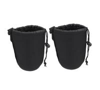 HIAKDOFT 2 Pcs Neoprene Camera Lens Pouches Drawstring Protective Case Bag for DSLR Camera Lens Storage Suitable for Travel and Outdoor Photography