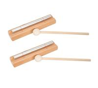 HIAKDOFT 2 Set Teacher Reminder Hand Chimes with Mallet Clear Penetrating Sound Percussion Instruments for Meditation Yoga Classroom Focus Mindfulness Outdoor Activities Portable Aluminum