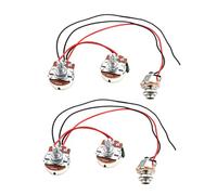 HIAKDOFT 2 Sets Bass Wiring Harness Kit Professional Guitar Circuit Wire Stable Noise Audio for Live Performance Recording Practice Compatible with Various Bass Models