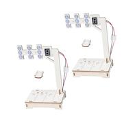HIAKDOFT 2 Sets DIY Wooden Traffic Light Stem for Easy Digital Programming Science Kit Hands Building Model for Logical Thinking and Family Fun Educational Activity