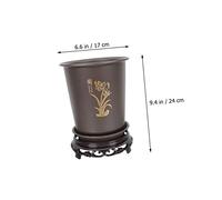 HIAKDOFT 2 Sets Plastic Orchid Planter Pots with Base Abs Material Indoor Flowerpot for Home Office Balcony Decor and Gifting