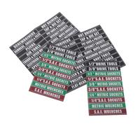 HIAKDOFT 2 Sheets Waterproof PVC Toolbox Labels, Workshop Tool Identification Decals, Heavy-Duty Equipment Storage Stickers for Tool Organization and Labeling